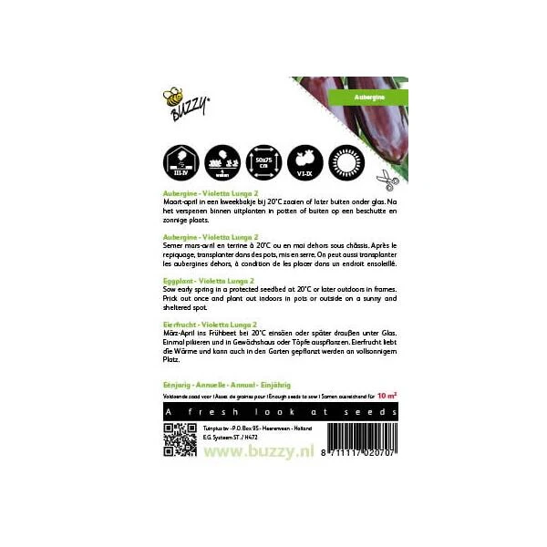 Aubergine Lange Violette - Solanum Melongena 4 Aubergine Lange Violette - Solanum Melongena - Afbeelding 2